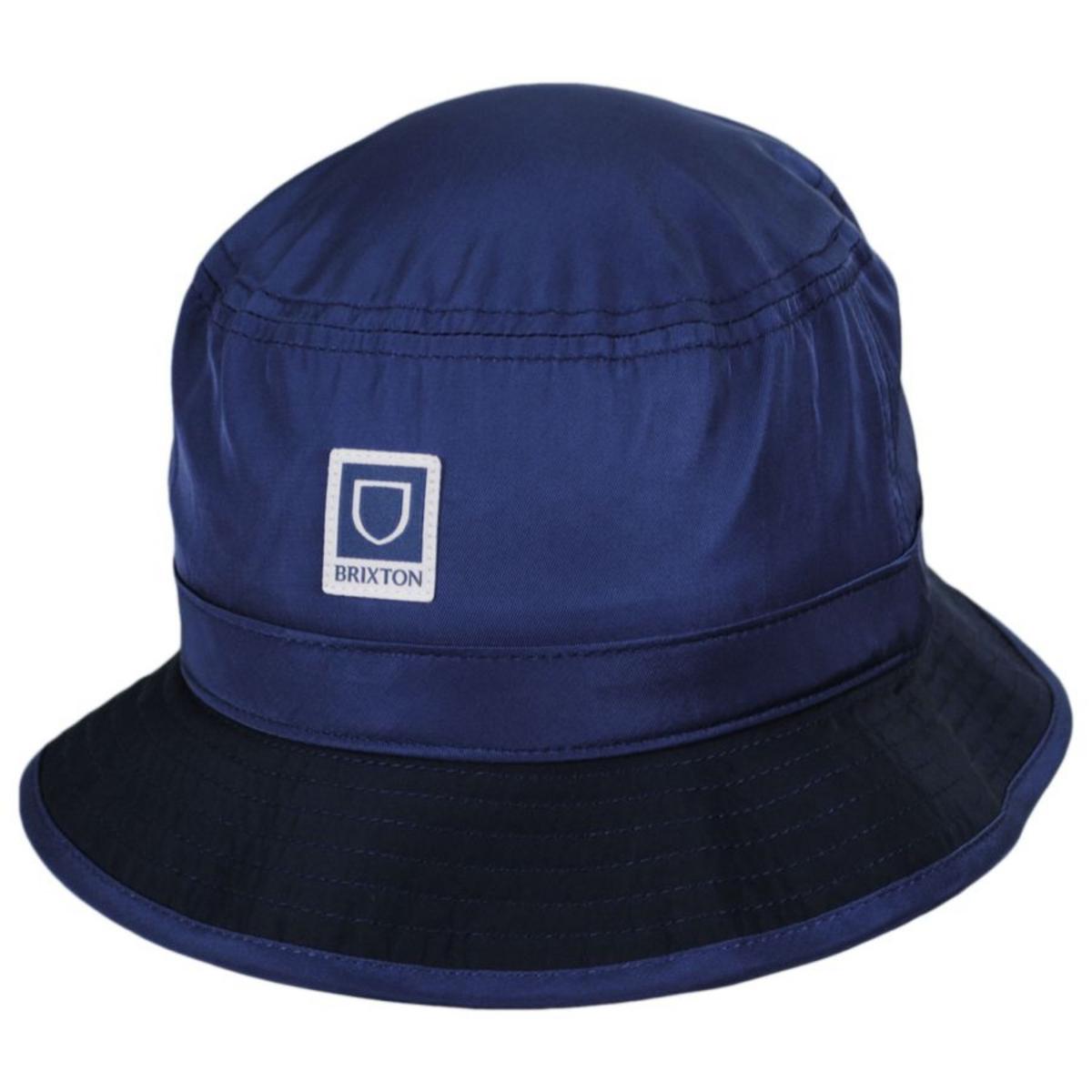 BRIXTON HATS | Beta Cotton Packable Bucket Hat - Standard Colors | 185525 | lead | NAVY/WASHED NAVY