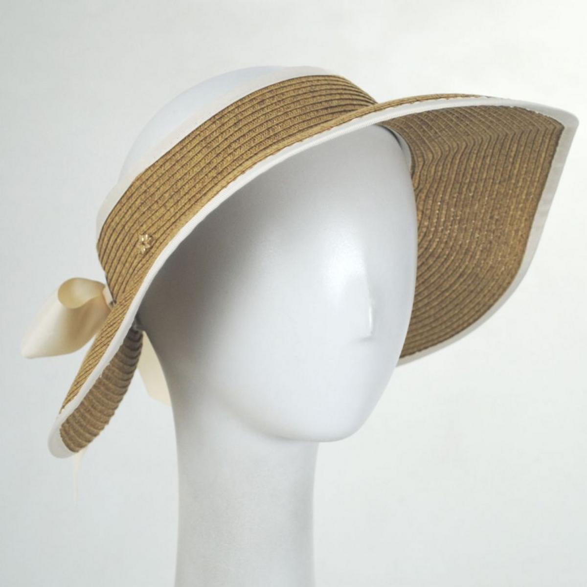 Cappelli | Grace Toyo Straw Blend Roll-Up Visor | 195033 | front | NATURAL
