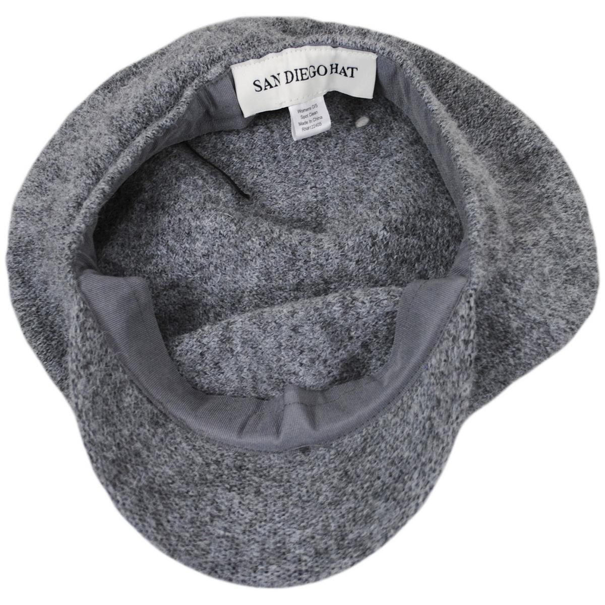 San Diego Hat Company | Early Fog Faux Angora Baker Boy Cap | 108938 | under | CHARCOAL