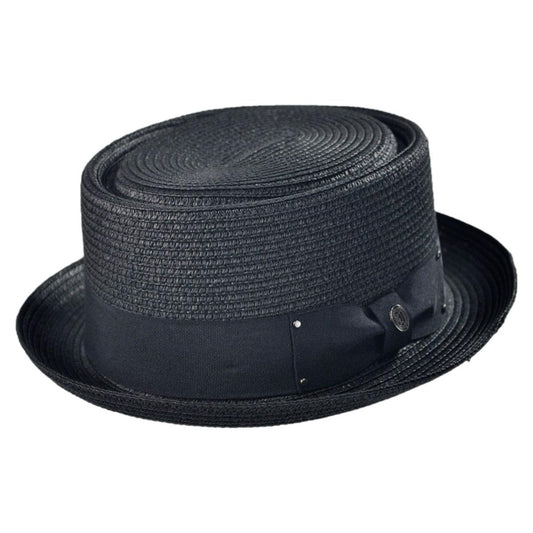 Jaxon Hats | Wholesale Toyo Straw Braid Pork Pie Hat B2B Pre-Pack | B2B128501 | lead | BLACK