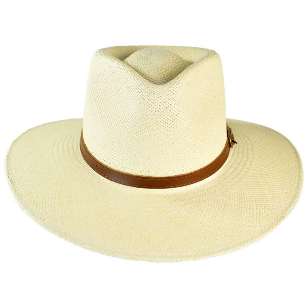 Bigalli | Australian Excursion Panama Straw Fedora Hat | 129213 | front | NATURAL