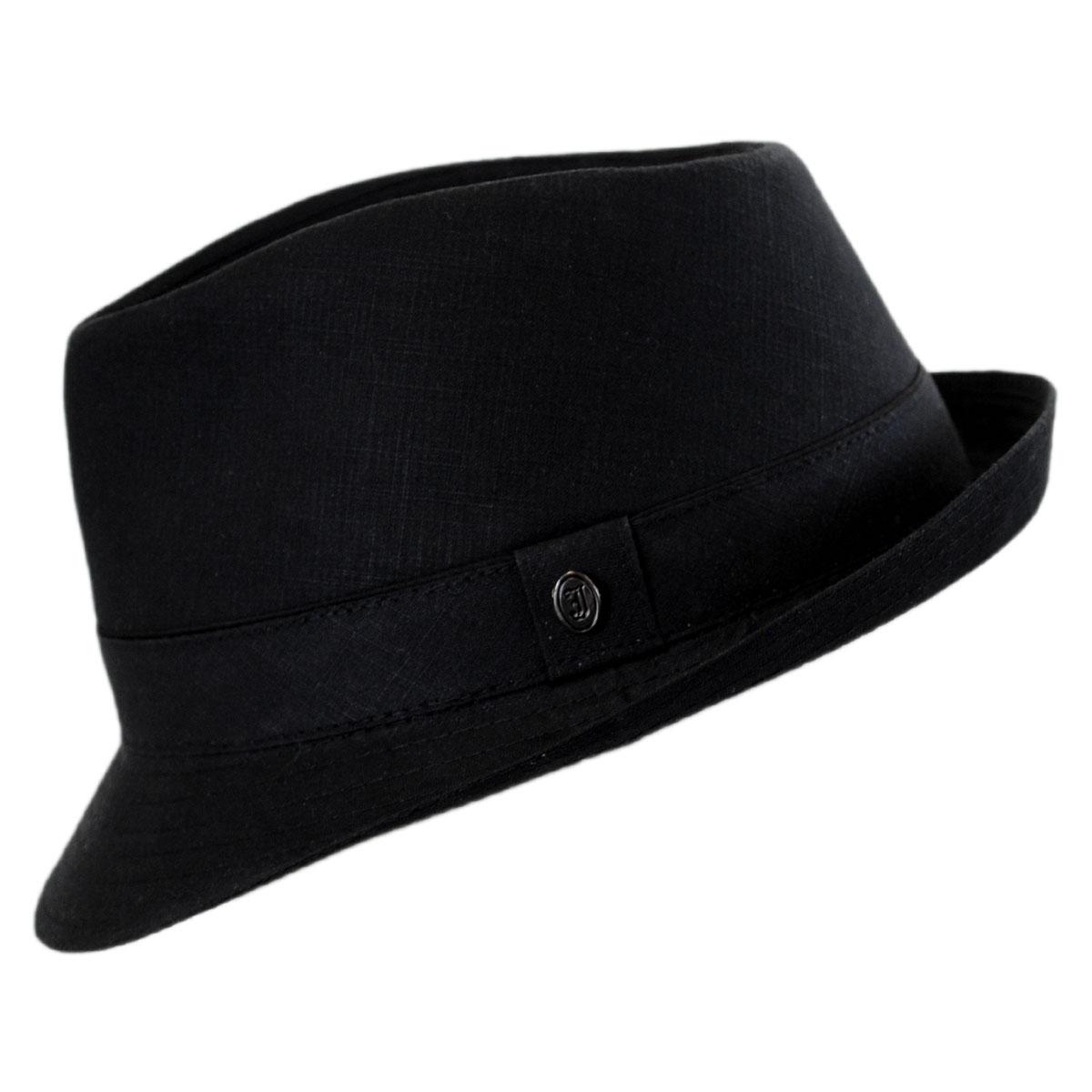 Jaxon Hats | Wholesale Cotton Trilby Fedora Hat B2B Pre-Pack | B2B147247 | profile | BLACK