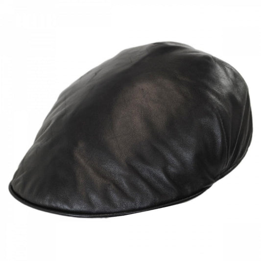 Stefeno Hats | Lambskin Luxe Ascot Cap | 171503 | lead | BLACK