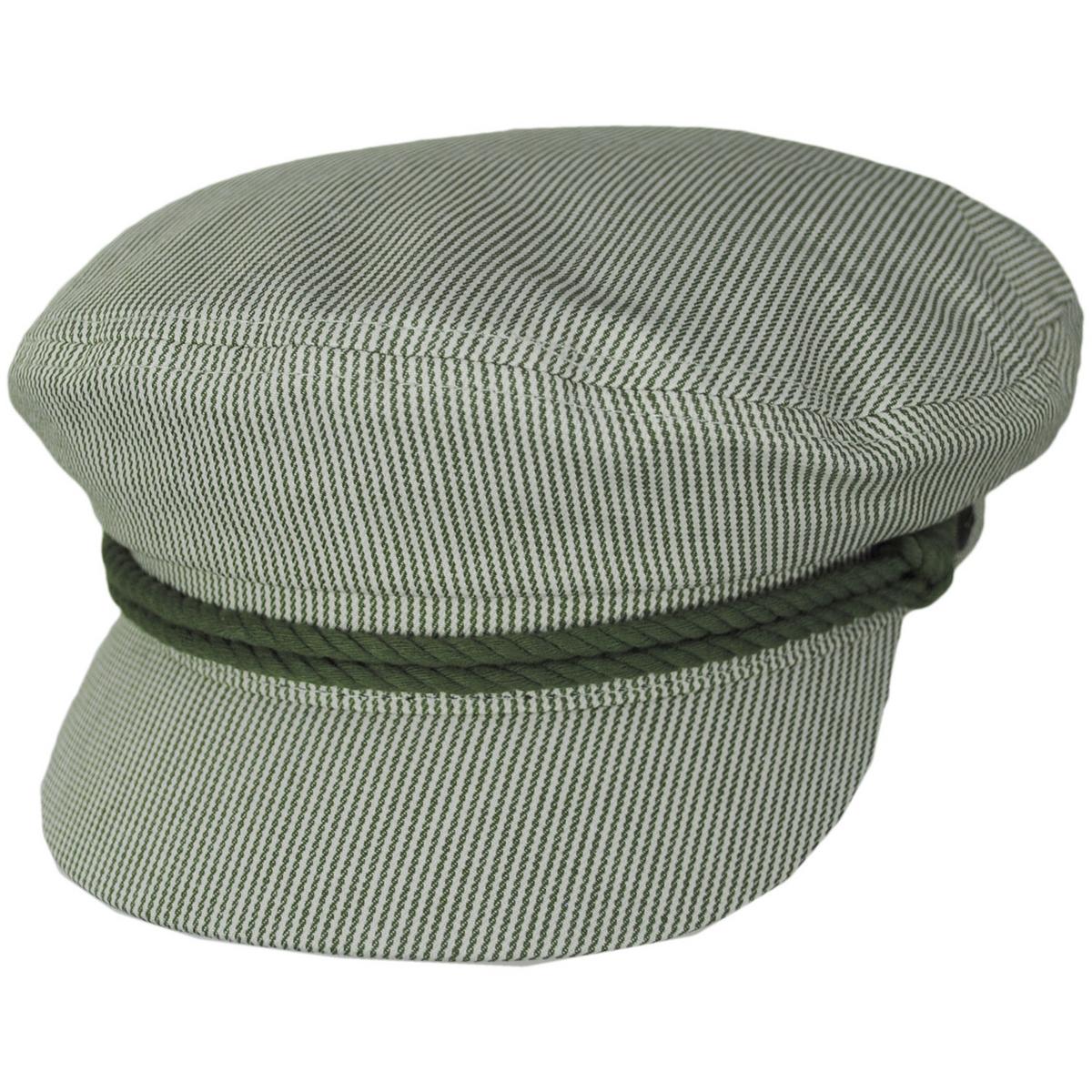 BRIXTON HATS | Striped Fiddler Cap | 181308 | lead | SEA KELP/OAT MILK