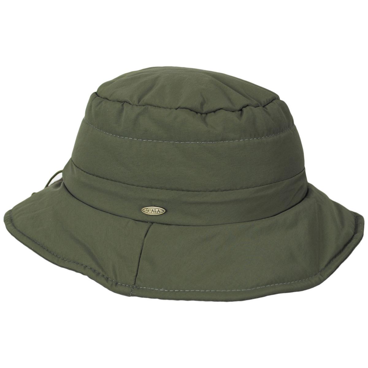 Scala | Darina Nylon Puffer Rain Bucket Hat | 106441 | profile | OLIVE