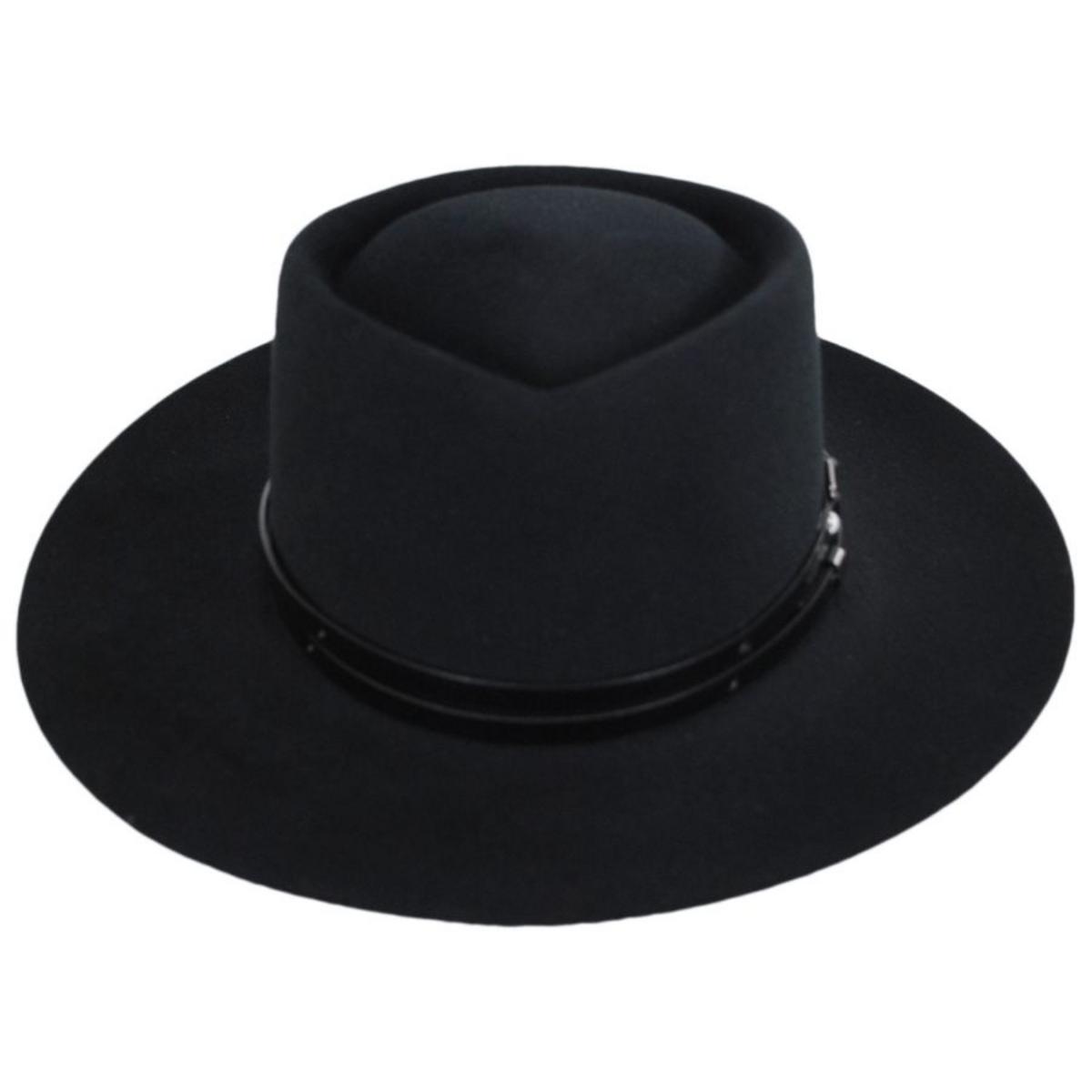 Bailey 1922 | Lang Elite Wool Felt Gambler Hat | 130393 | front | BLACK