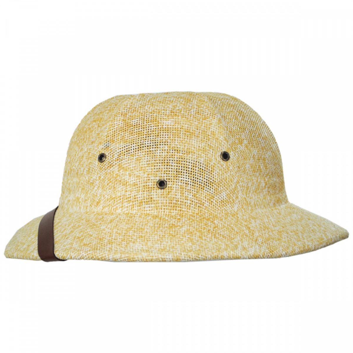 Village Hat Shop | Toyo Straw Pith Helmet | 128800 | profile | TAN/WHITE