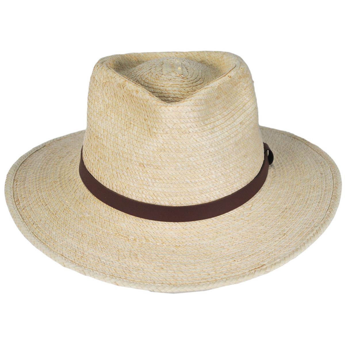 SunBody Hats | Teardrop Guatemalan Palm Leaf Straw Fedora Hat | 128206 | front | NATURAL