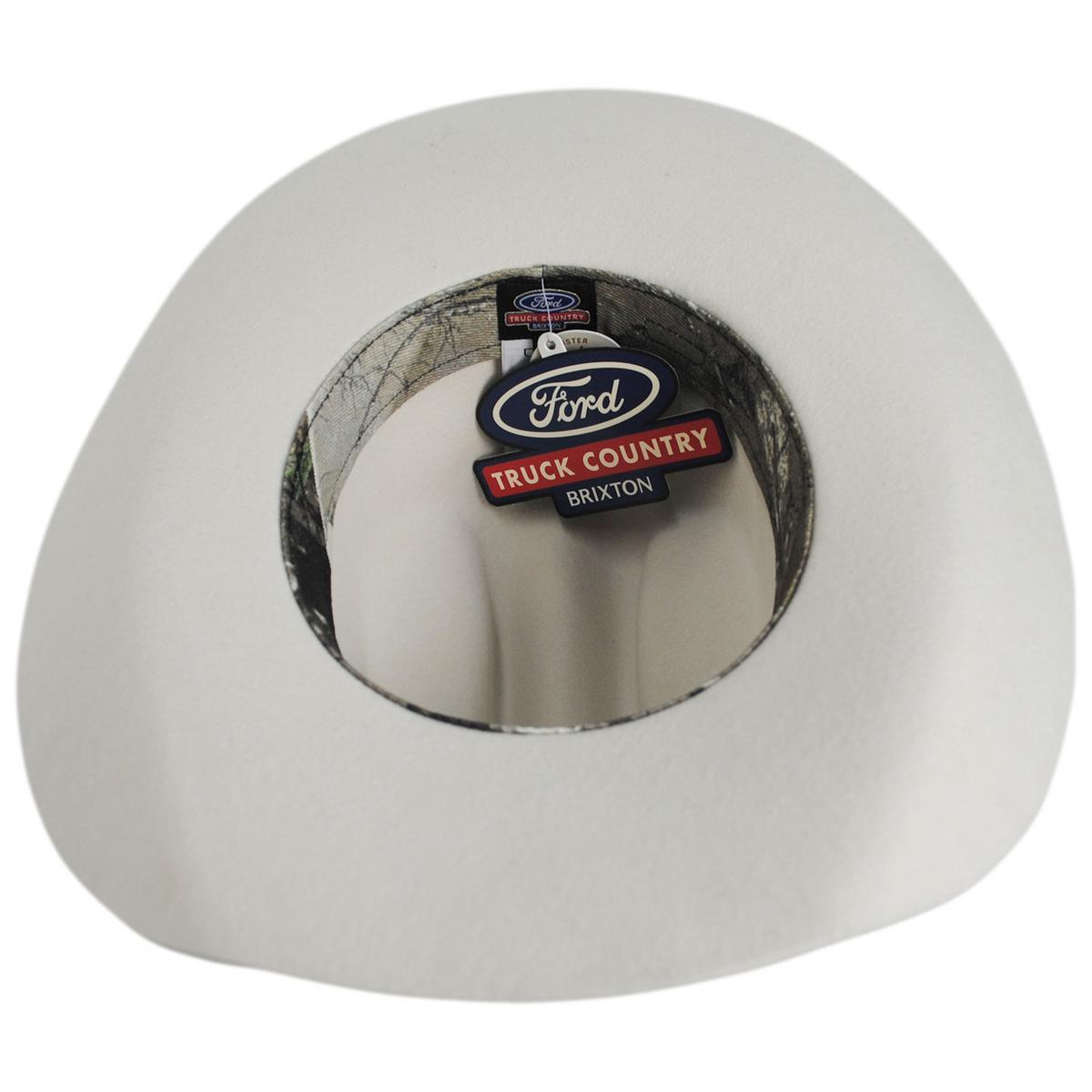 BRIXTON HATS | Ford Truck Country Wool Felt Cowboy Hat | 135673 | under | WIMBLETON WHITE/CAMO