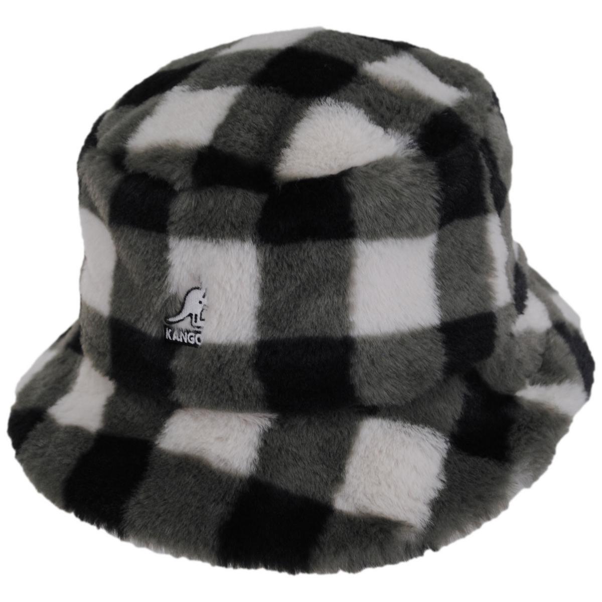 Kangol | Check Faux Fur Bucket Hat | 185810 | lead | BLACK CHECK