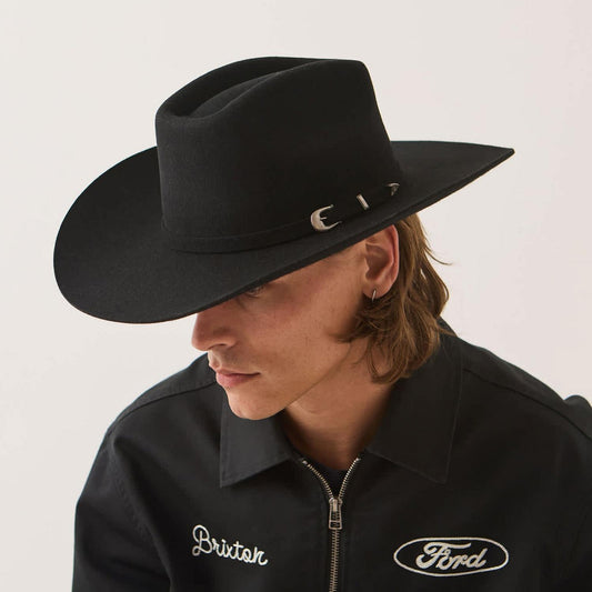 BRIXTON HATS | Prescott Wool Felt Cowboy Hat | 135674 | lsmone | BLACK