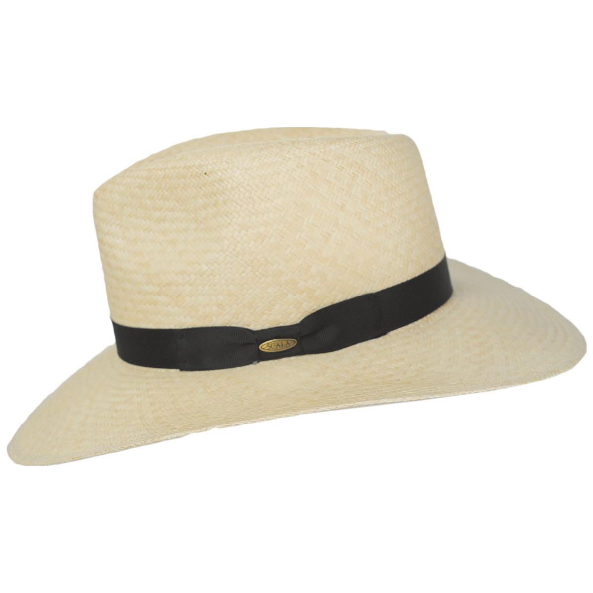 Scala | Belloso Panama Straw Outback Hat | 126077 | profile | NATURAL