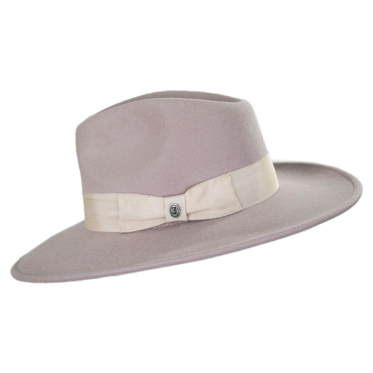 Jaxon Hats | Wholesale Colorado Ultra Wide Brim Wool Felt Fedora Hat B2B Pre-Pack | B2B135200 | profile | STONE