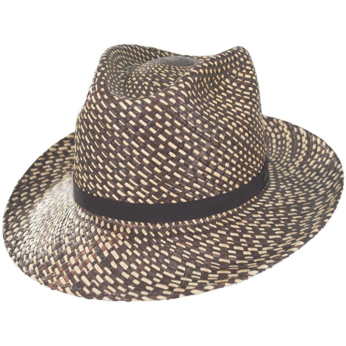 Bailey 1922 | Phineas Two Tone Panama Straw Fedora Hat | 127733 | lead | OAK/NATURAL