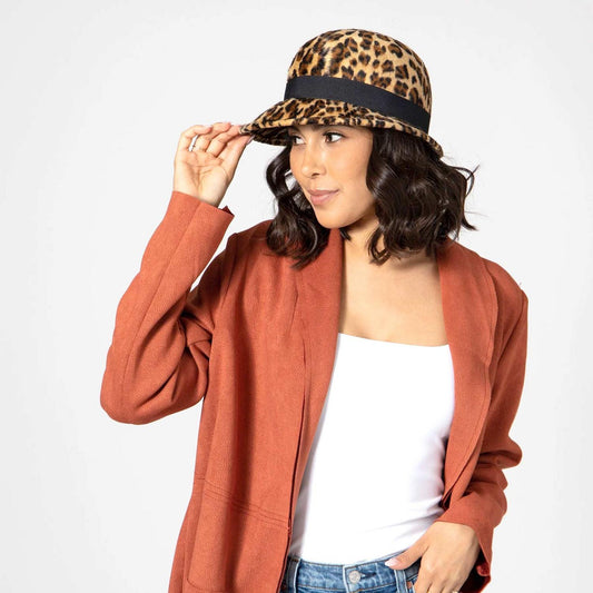 San Diego Hat Company | Leopard Cloche Hat | 125221 | lsmone | LEOPARD