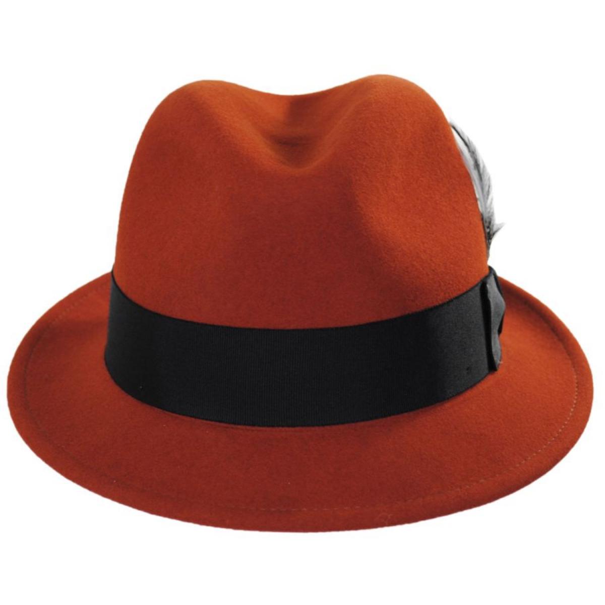 Bailey 1922 | Tino Wool LiteFelt Trilby Fedora Hat - Rust | 130008FW21 | front | RUST