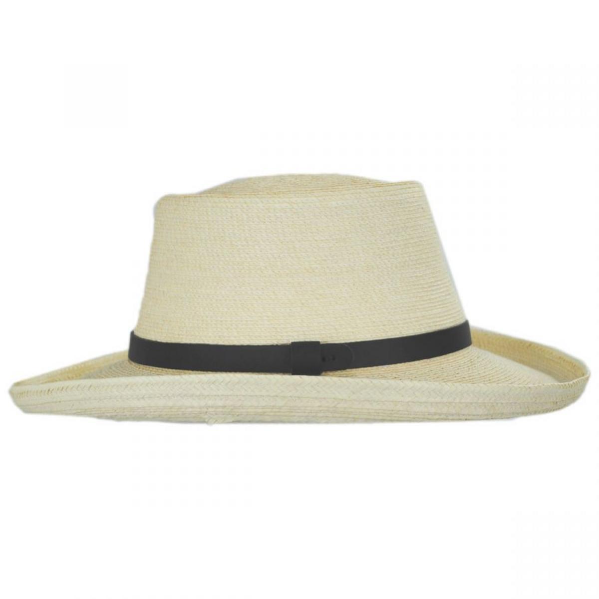 SunBody Hats | Golf Guatemalan Fine Palm Leaf Straw Gambler Hat | 128217 | profile | NATURAL