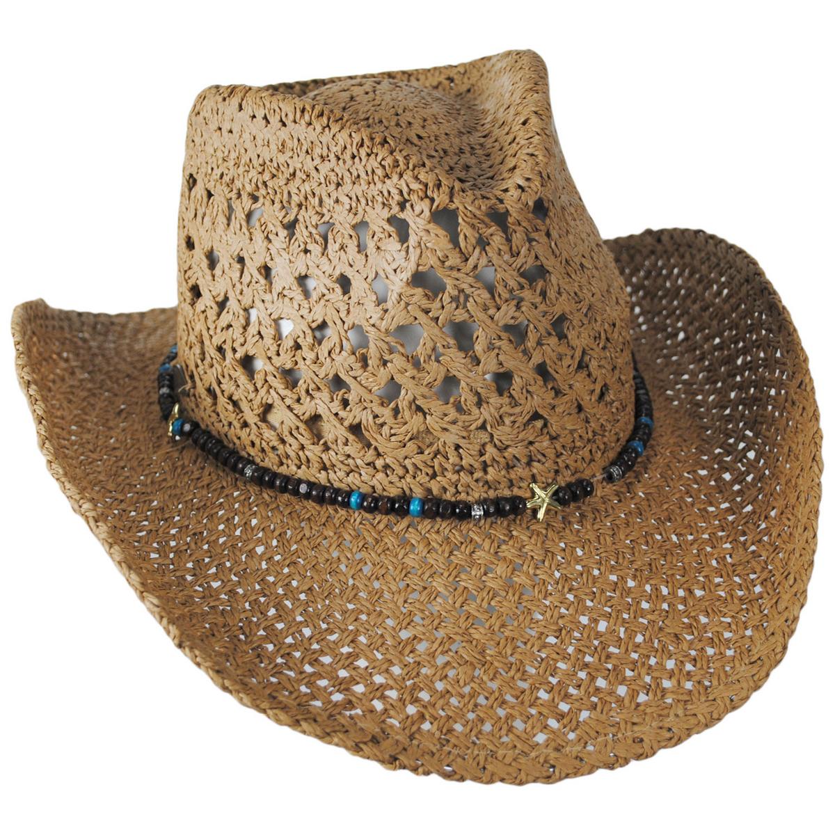 Panama Jack | Capybura Toyo Straw Western Hat | 102000 | lead | TOAST