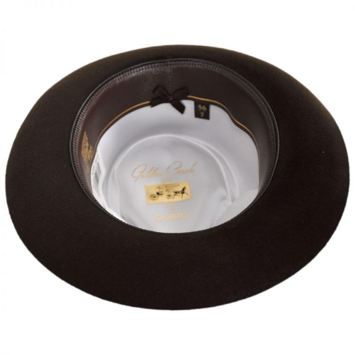 Dobbs | Temptation Fur Felt Fedora Hat | 130625 | under | CHOCOLATE