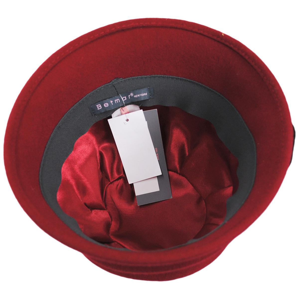 Betmar | Alexandrite Wool Felt Cloche Hat | 123129 | under | SCARLET/BLACK
