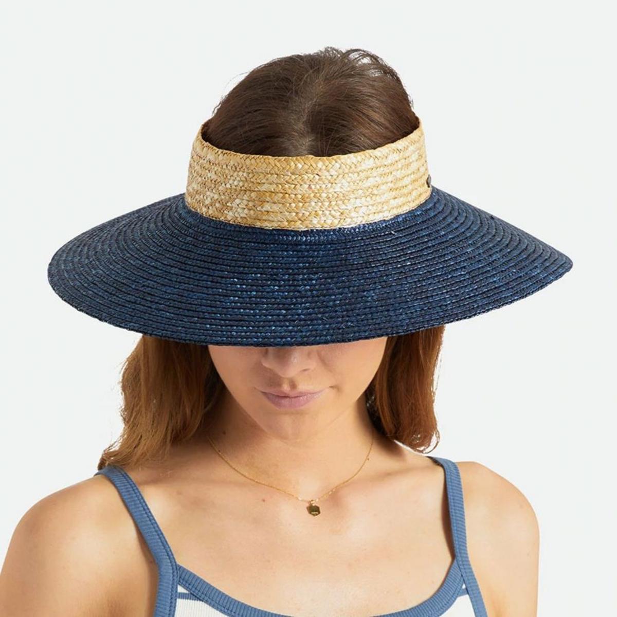 BRIXTON HATS | Joanna Wheat Straw Visor | 198406 | under | JOE BLUE/HONEY