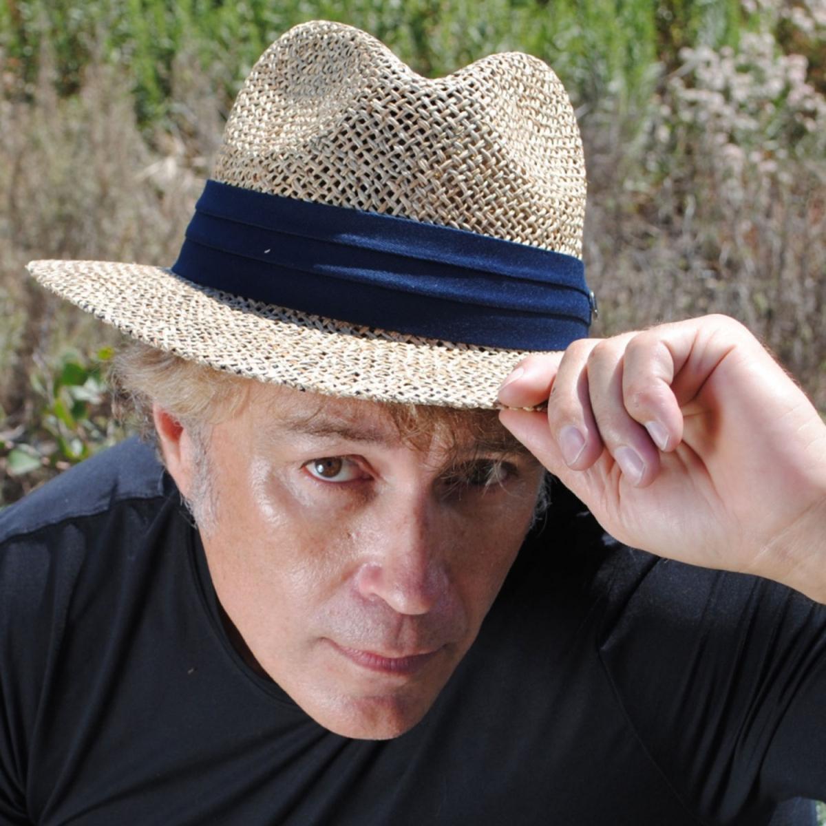 Jaxon Hats | Safari Seagrass Straw Fedora Hat | 129916 | lsmtwo | NATURAL/NAVY