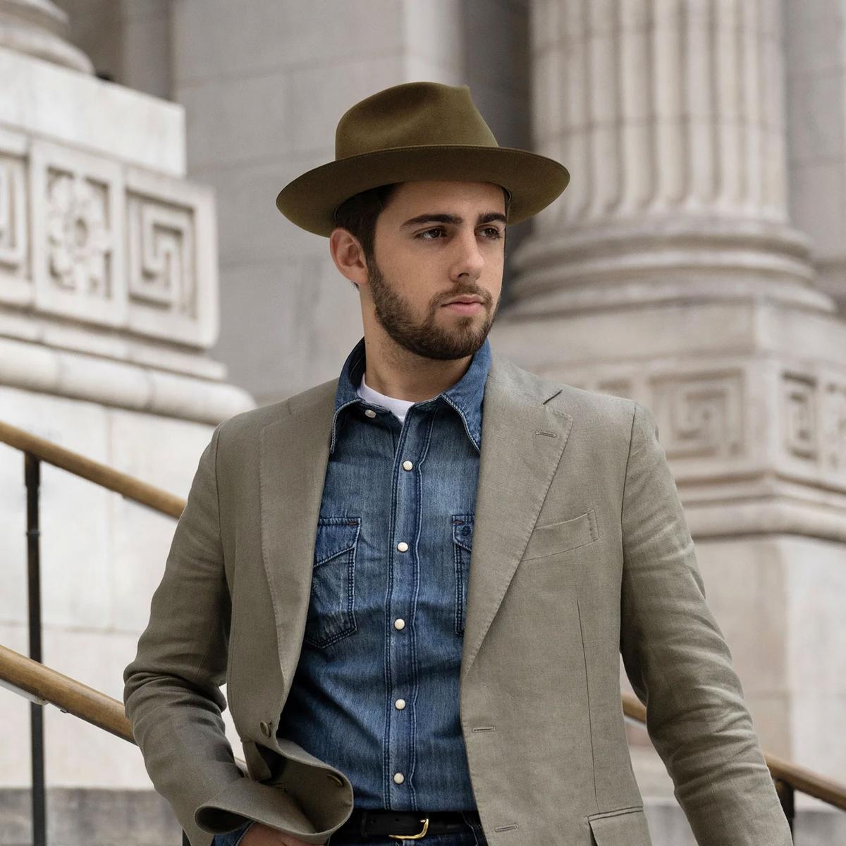 Stetson | Pure Stratoliner Beaver Fur Felt Fedora Hat | 130749 | lsmone | TOBACCO