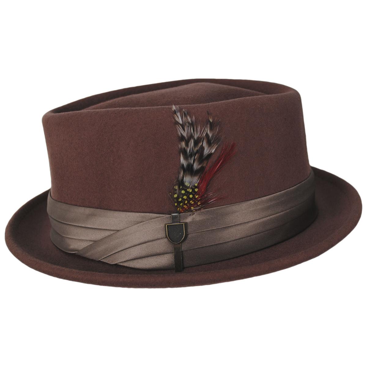 BRIXTON HATS | Stout Wool Felt Diamond Crown Fedora Hat - Sepia/Bronze | 135602SS24 | profile | SEPIA/BRONZE