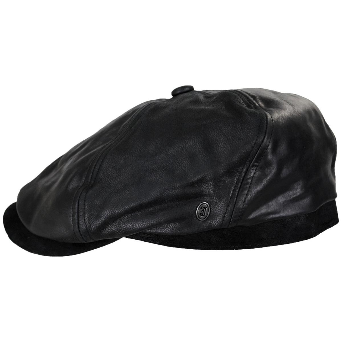 Jaxon Hats | Wholesale Leather Suede Newsboy Cap B2B Pre-Pack | B2B168202 | profile | BLACK