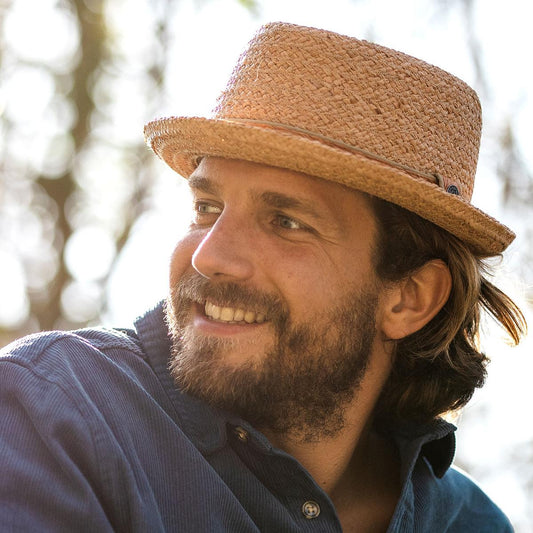 Jaxon Hats | Wholesale Raffia Straw Diamond Crown Fedora Hat B2B Pre-Pack | B2B129002 | lsmone | NATURAL