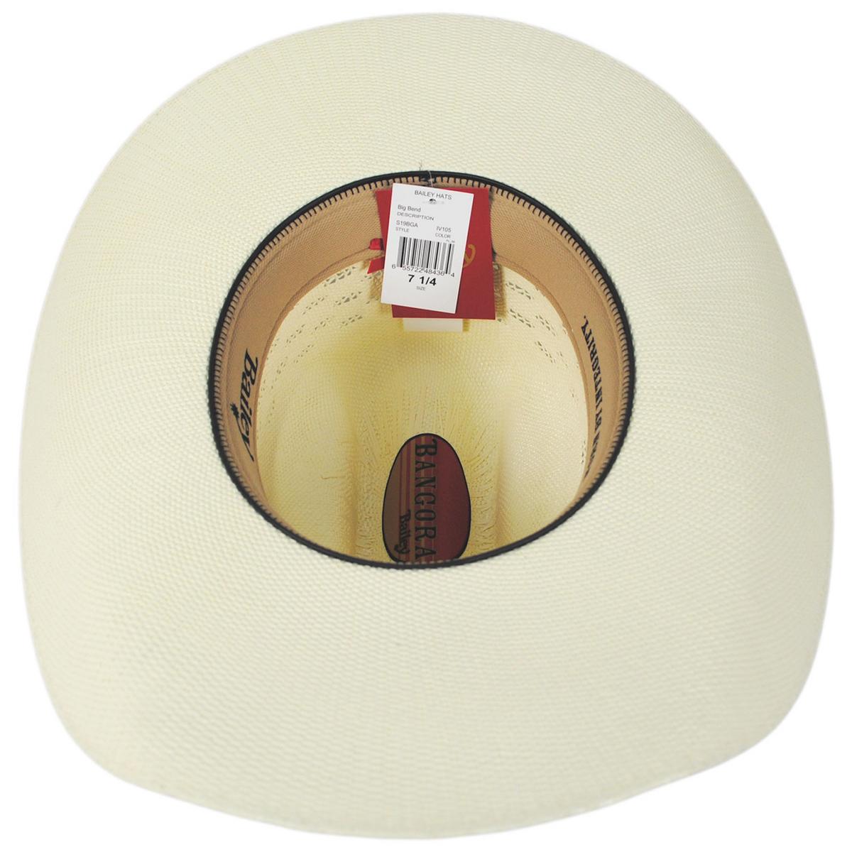 Bailey Western | Big Bend Bangora Straw Western Hat | 127914 | under | IVORY