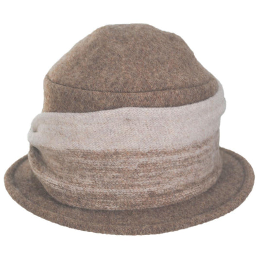Scala | Mysaria Boiled Wool Cloche Hat | 106421 | front | BROWN