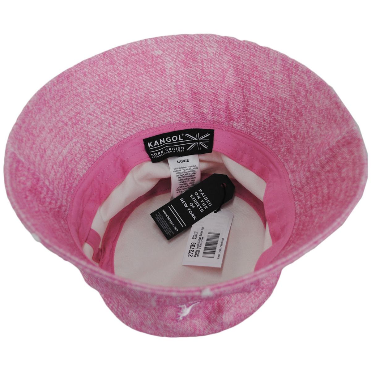 Kangol | Washed Denim Cotton Bucket Hat | 185826 | under | PINK