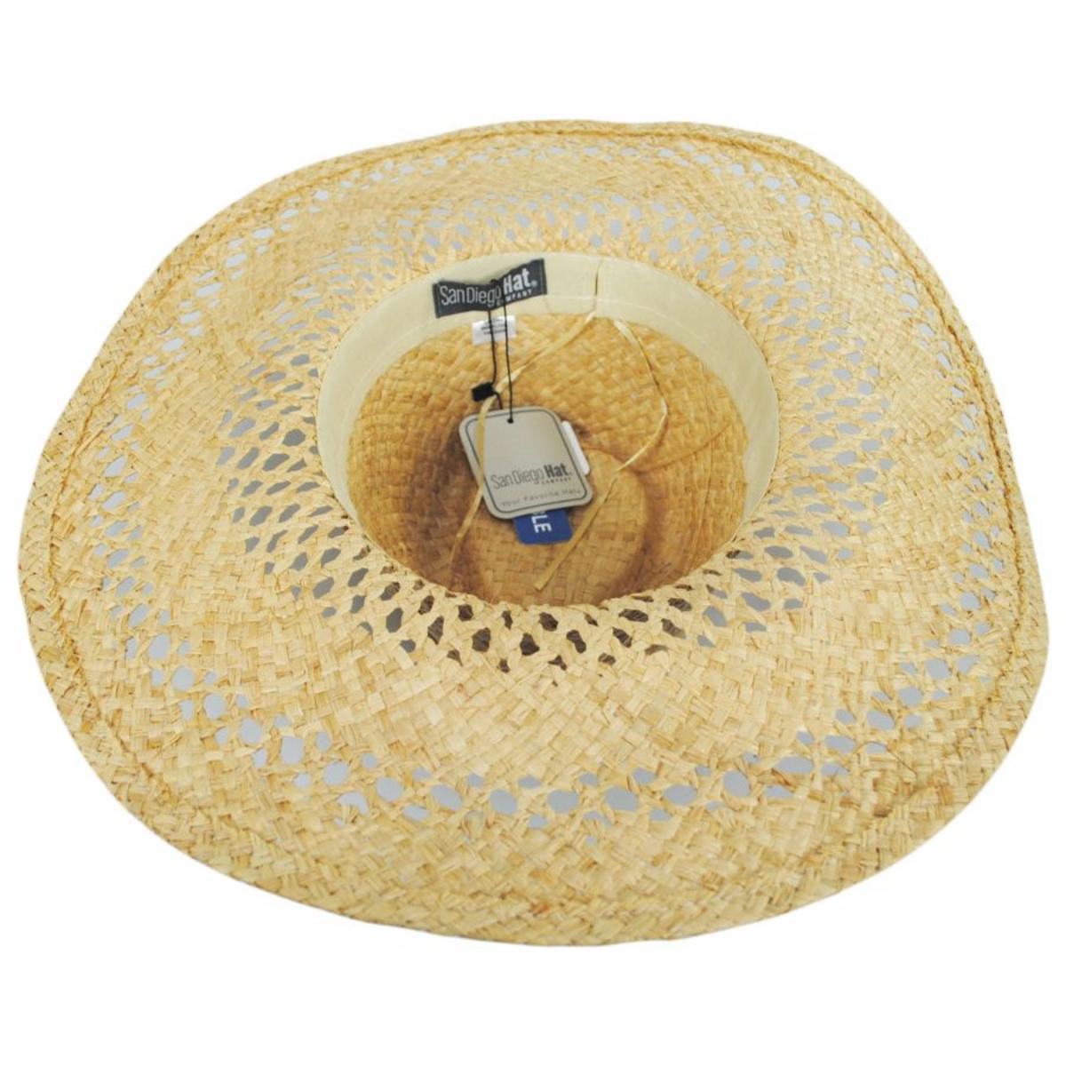 San Diego Hat Company | Cool Thru Raffia Straw Fedora Hat | 103666 | under | NATURAL