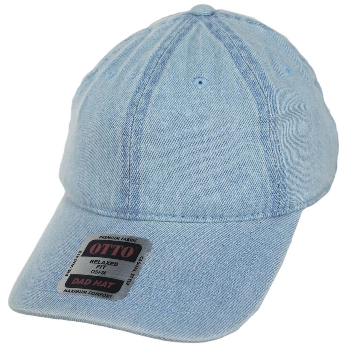 Otto | LoPro Washed Cotton Denim Strapback Baseball Cap Dad Hat | 201405 | lead | LIGHT BLUE