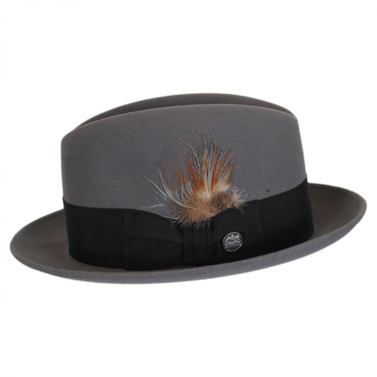 Stetson | Selby Fur Felt Fedora Hat | 130619 | profile | CARIBOU