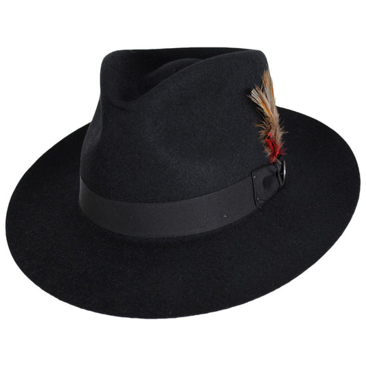 Stetson | Downs Fur Felt Fedora Hat | 130687 | lead | BLACK