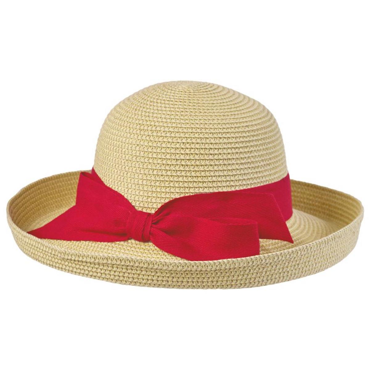 Toucan Collection | Toyo Straw Backbow Packable Roller - Made to Order | 104853 | lead | NATURAL/RED