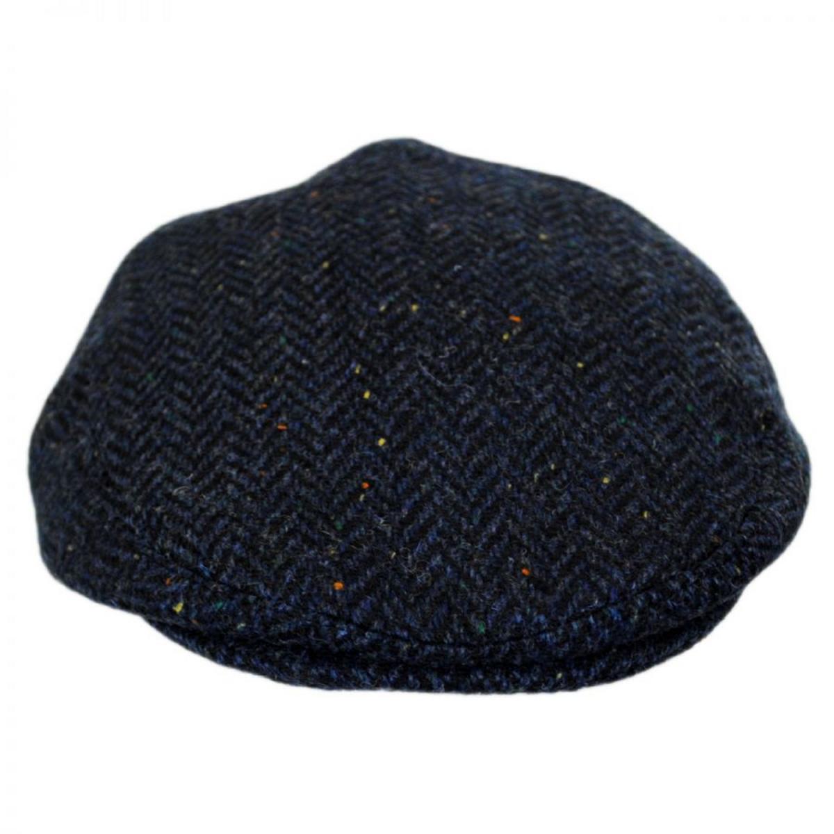 Jaxon Hats | Cambridge Herringbone Wool Ivy Cap | 167766 | front | NAVY BLUE