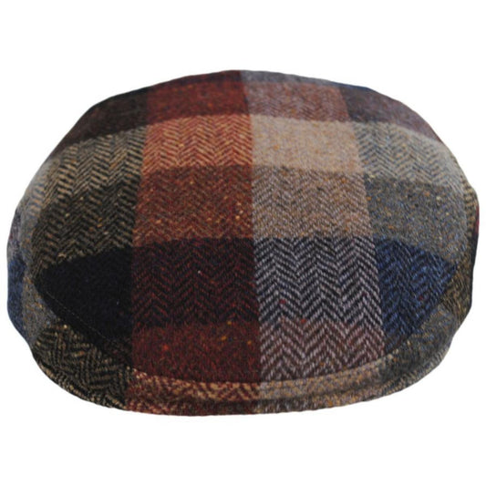 City Sport Caps | Herringbone Squares Donegal Tweed Wool Ivy Cap - Multi | 175022FW22 | front | MULTI