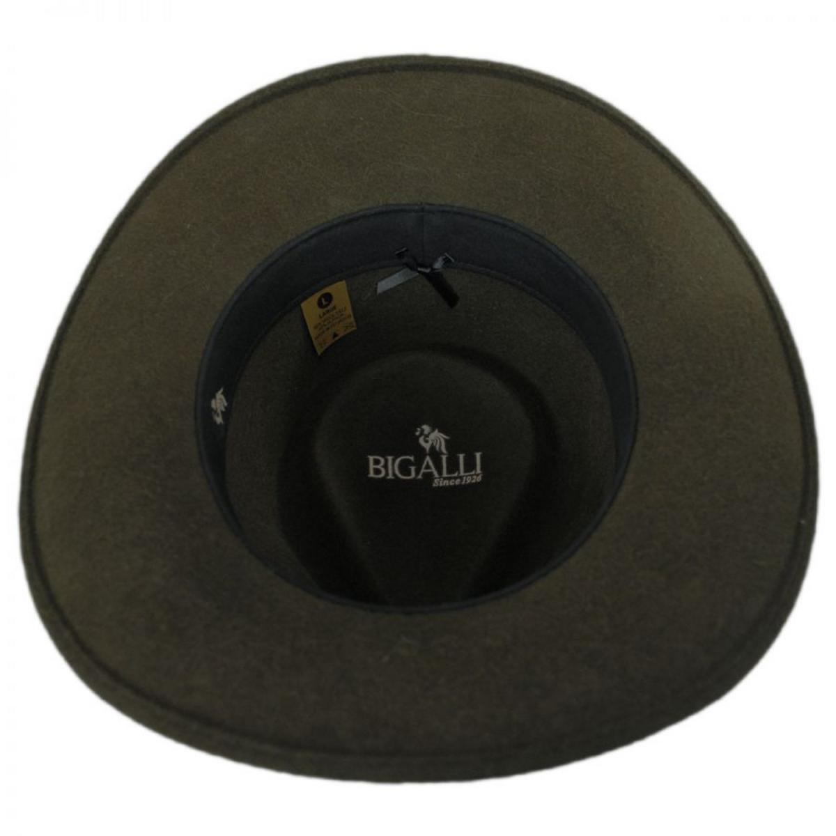 Bigalli | Melbourne Alpaca and Wool Felt Outback Hat | 131417 | under | MOSS