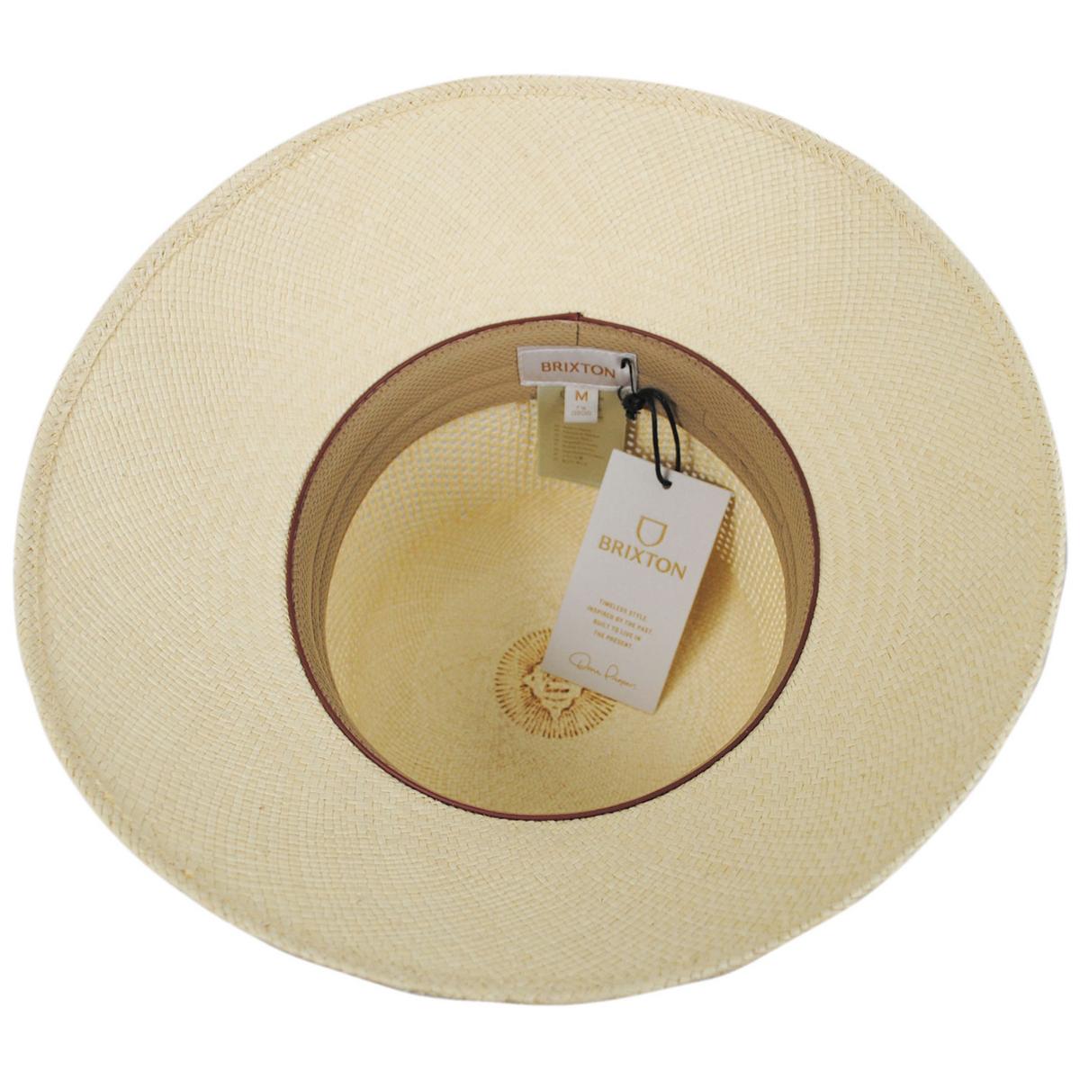 BRIXTON HATS | Lopez Vent Crown Panama Straw Sun Hat | 104052 | under | SAND