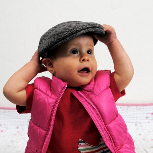 Jaxon Hats | Baby Herringbone Wool Blend Ivy Cap | 512111 | lsmone | CHARCOAL