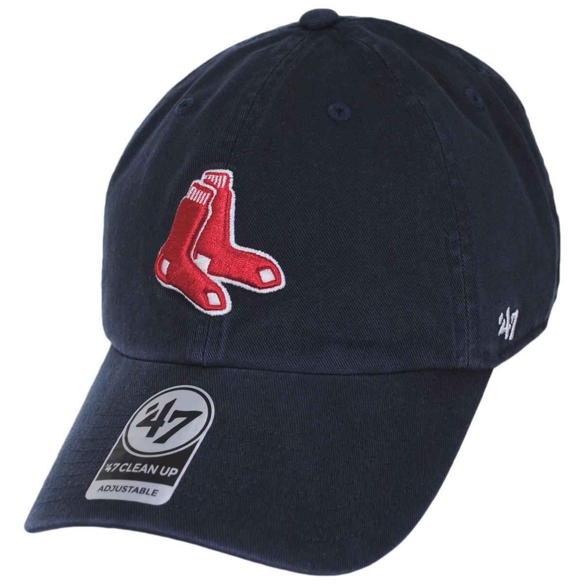 47 Brand | Boston Red Sox MLB Cooperstown Clean Up Strapback Baseball Cap Dad Hat | 203160 | lead | NAVY BLUE