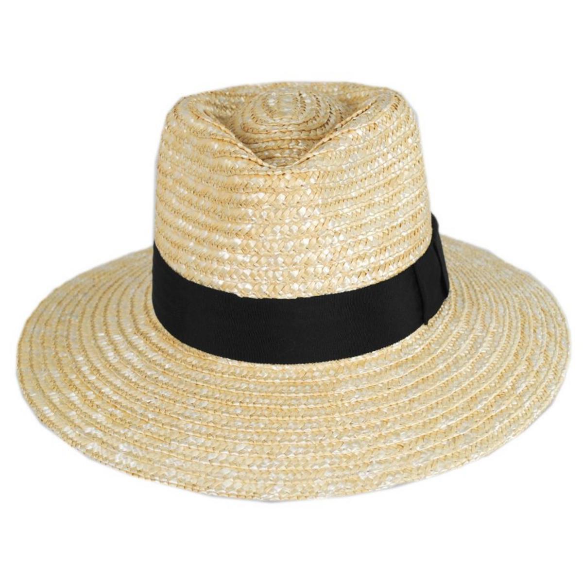 BRIXTON HATS | Joanna Petite Brim Wheat Straw Fedora Hat | 104042 | front | HONEY