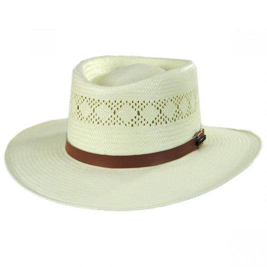 Stetson | Brentwood Shantung Straw Gambler Hat | 126949 | lead | NATURAL