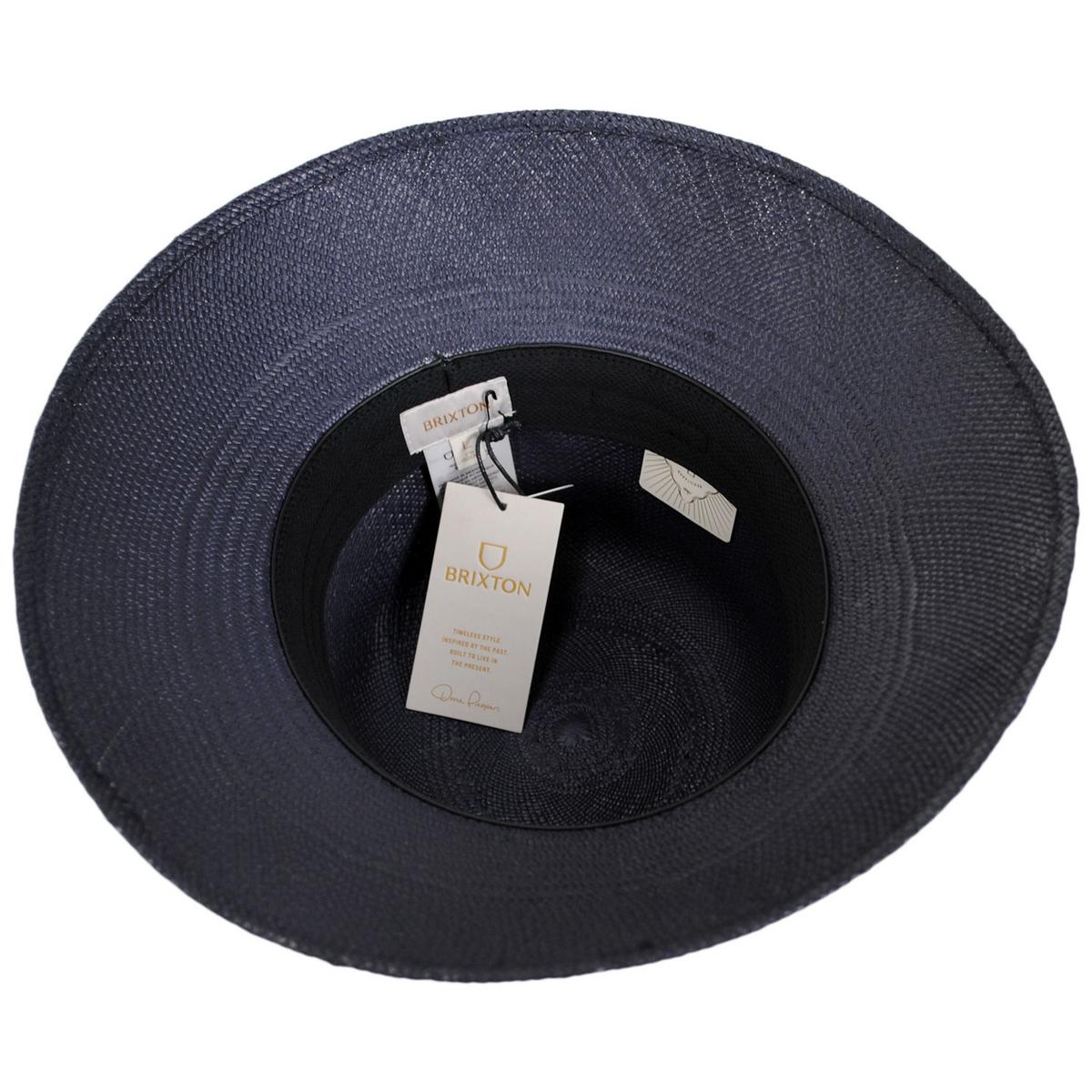 BRIXTON HATS | Lopez Vent Crown Panama Straw Sun Hat | 104052 | under | NAVY