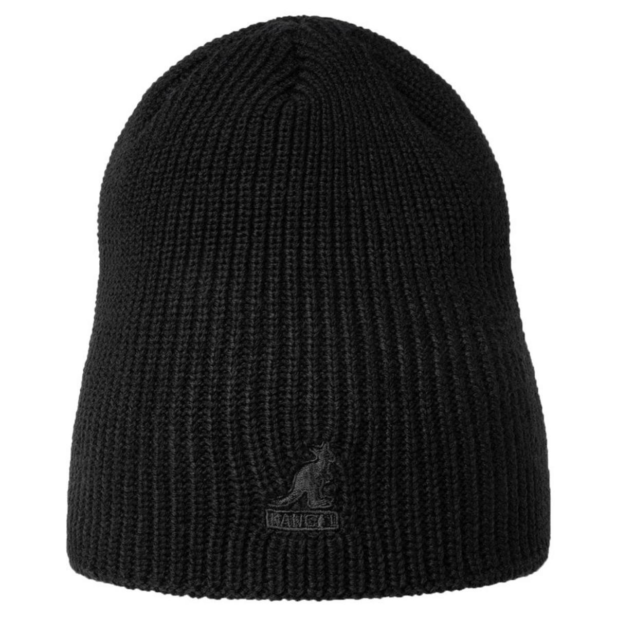 Kangol | Cardinal 2 Way Acrylic Beanie Hat | 500420 | front | BLACK