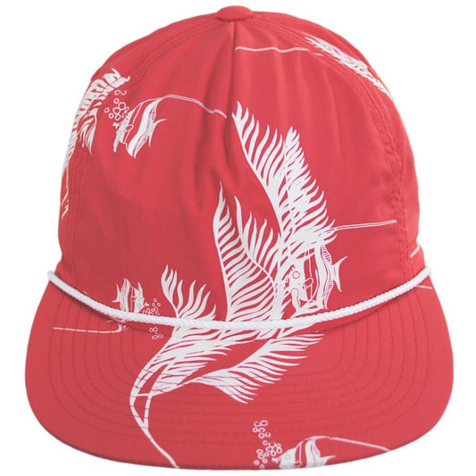 BRIXTON HATS | Henshaw MP Print Nylon Snapback Baseball Cap - FINAL SALE | 201819 | front | ALOHA RED