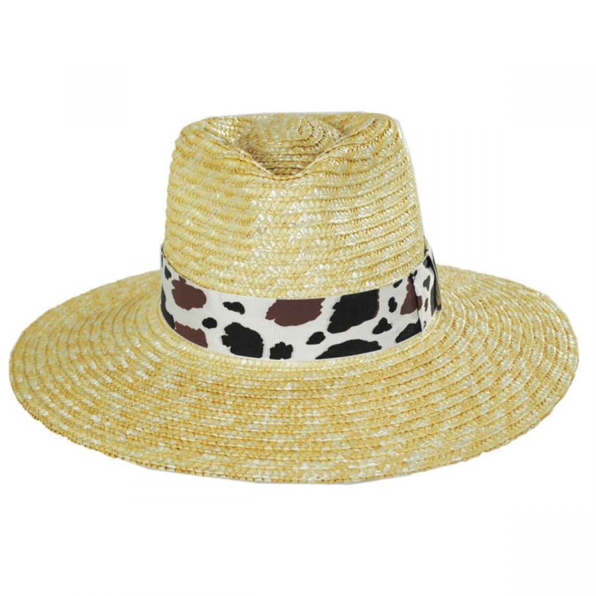 BRIXTON HATS | Joanna Wheat Straw Fedora Hat | 104012A | front | HONEY/CATTLE